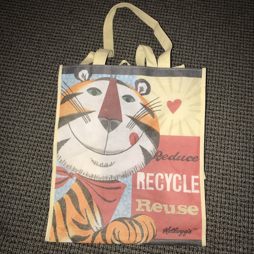 Kellogg's‎ Tony the Tiger Reusable Bag Tote "Reduce Recycle Reuse"